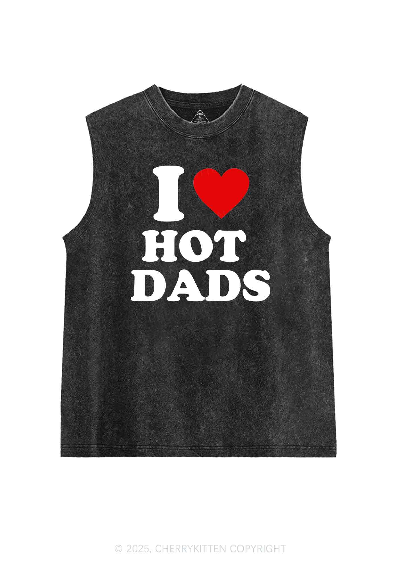 I Love Hot Dads Y2K Washed Tank Cherrykitten