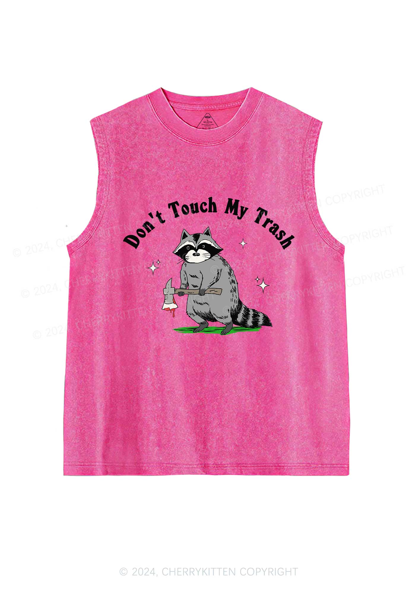 Dont Touch My Trash Y2K Washed Tank Cherrykitten