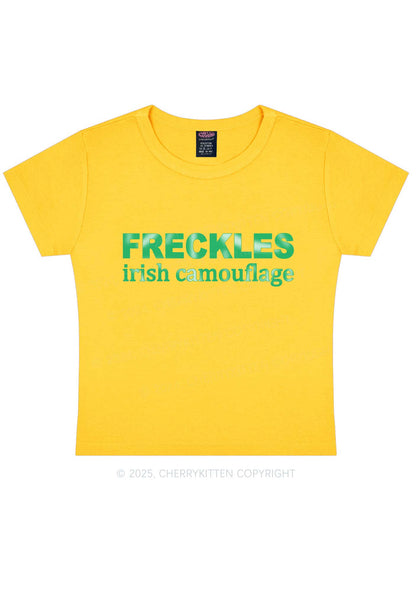 Freckles Irish Camouflage St Patricks Y2K Baby Tee Cherrykitten