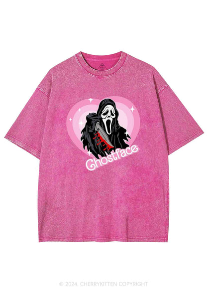 Halloween Pink Ghost Y2K Washed Tee Cherrykitten