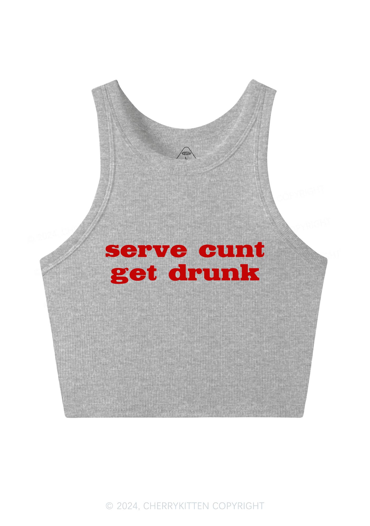 Serve Cxxt Get Drunk Y2K Crop Tank Top Cherrykitten