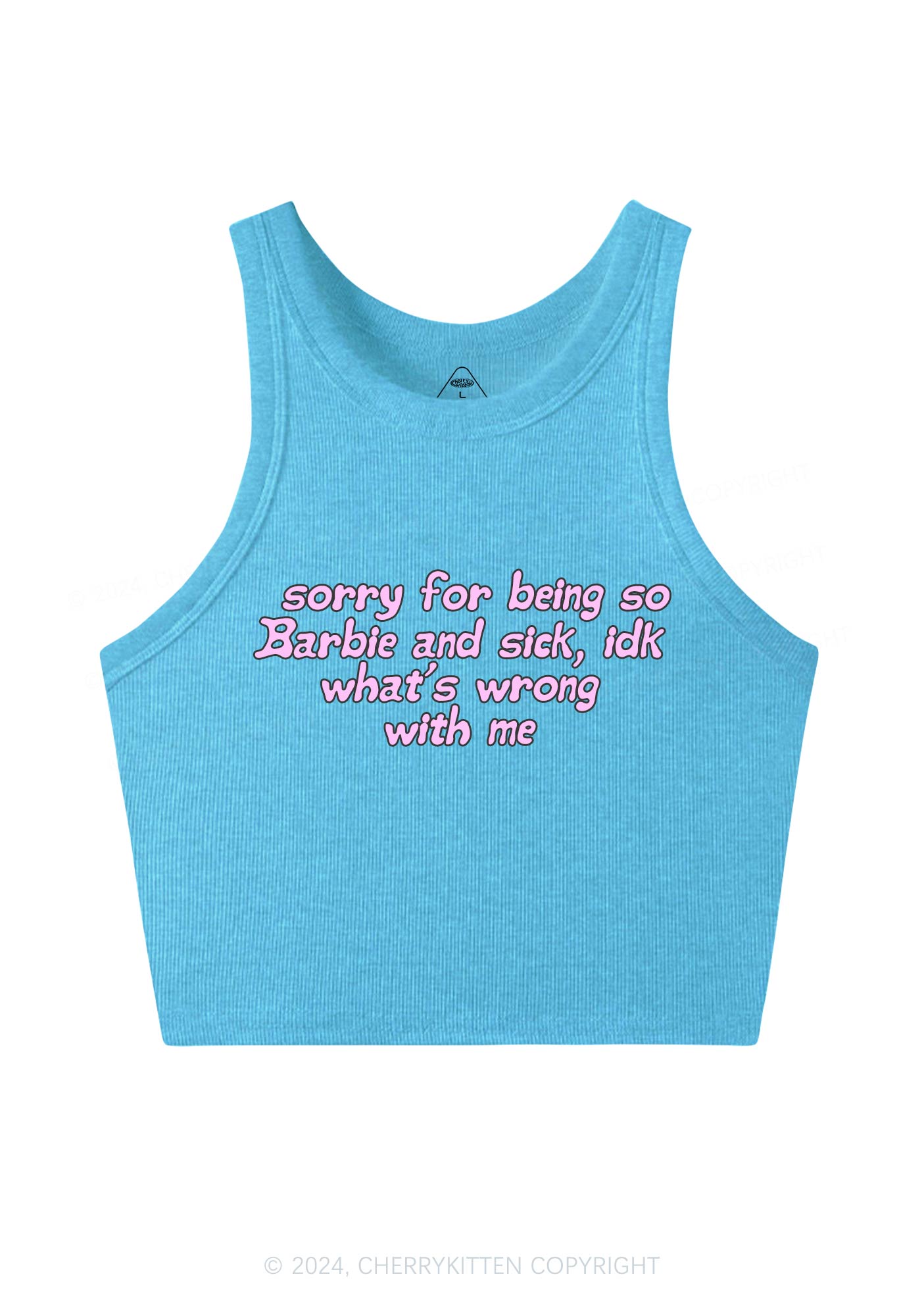 Sorry For Being So Sick Y2K Crop Tank Top Cherrykitten