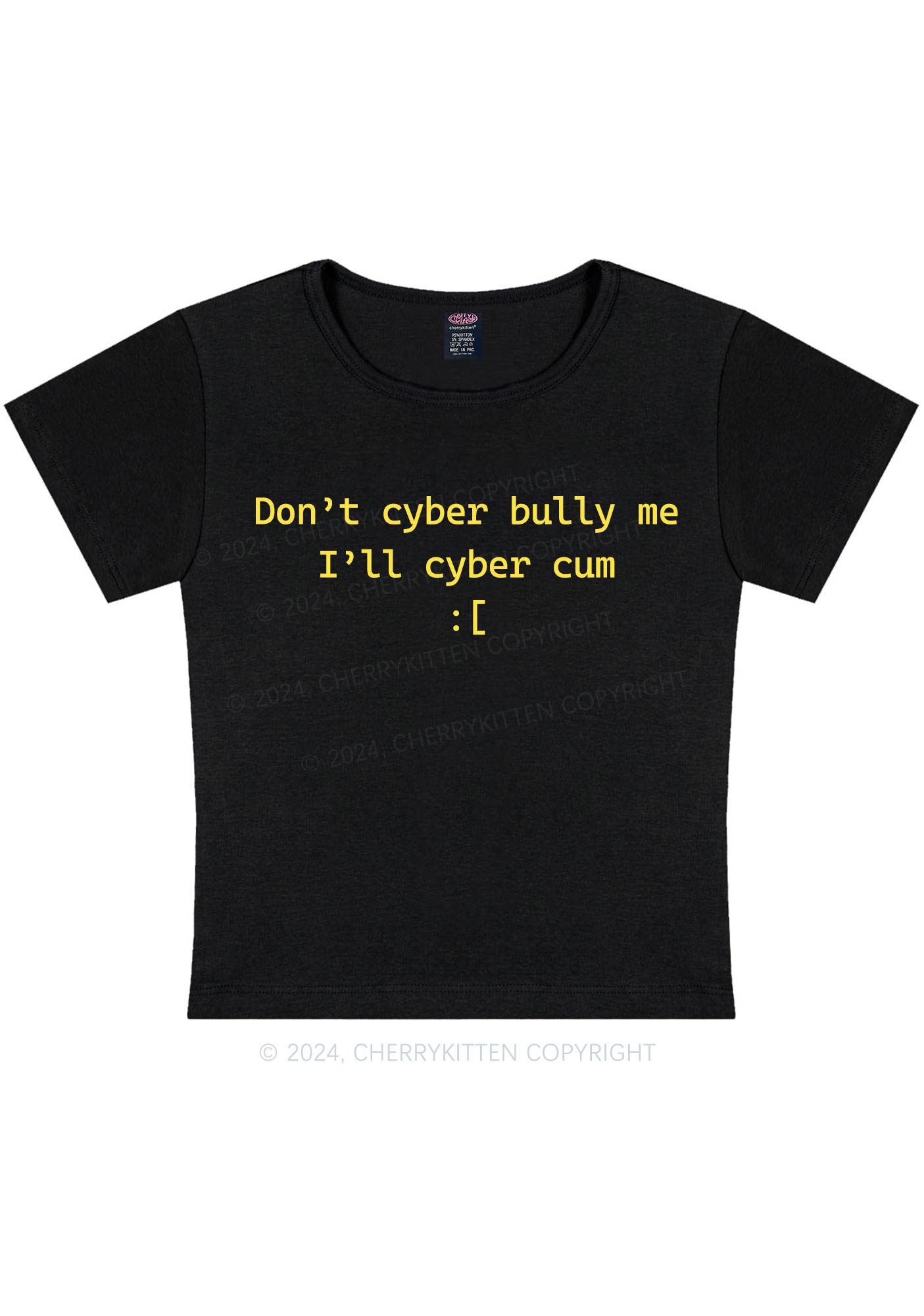 Don't Cyber Bully Me Y2K Baby Tee Cherrykitten