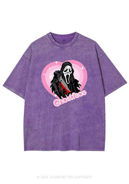 Halloween Pink Ghost Y2K Washed Tee Cherrykitten