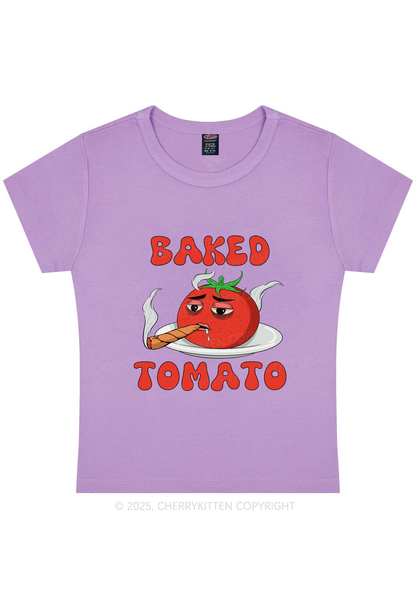 Baked Tomato Y2K Baby Tee Cherrykitten