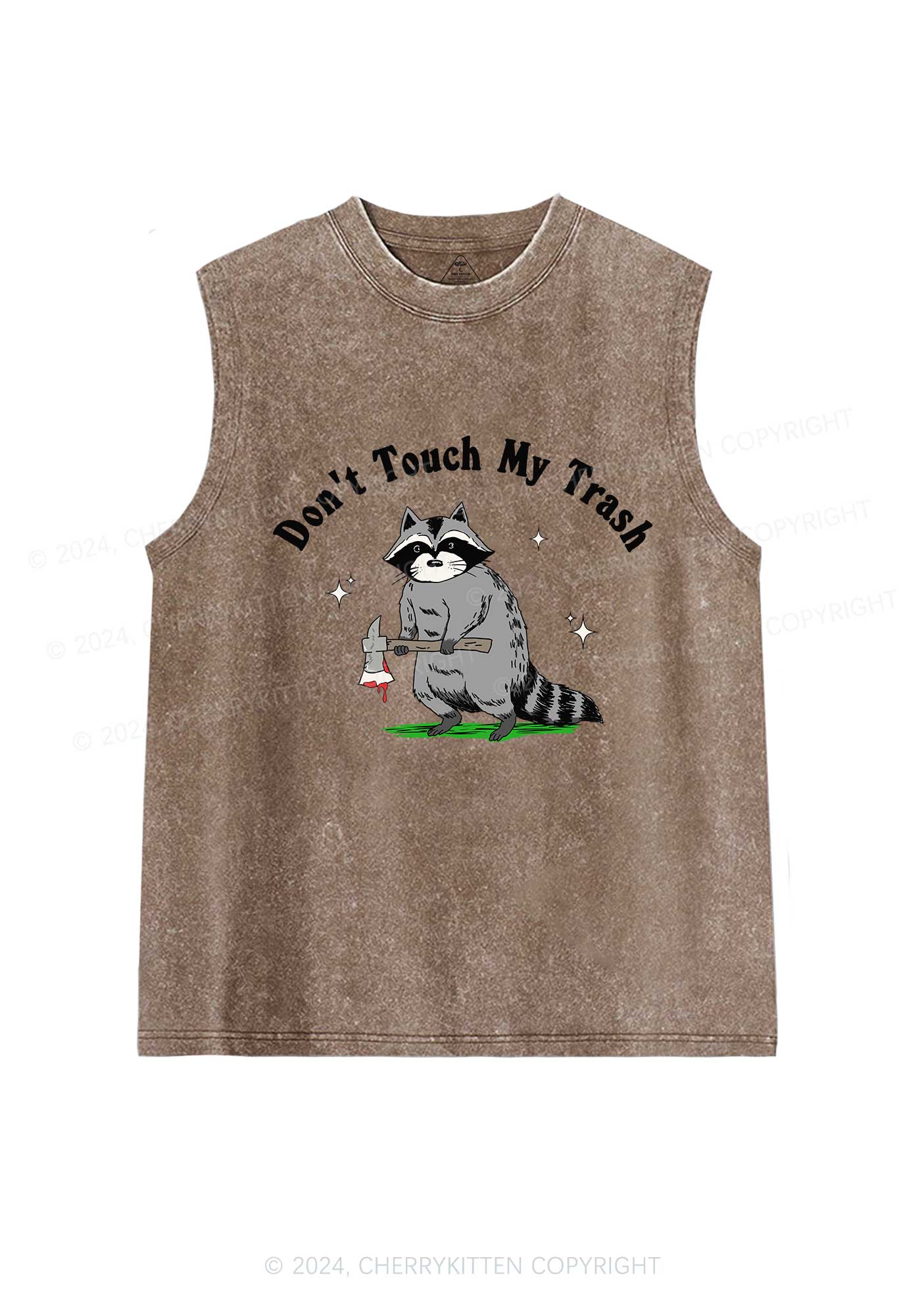 Dont Touch My Trash Y2K Washed Tank Cherrykitten