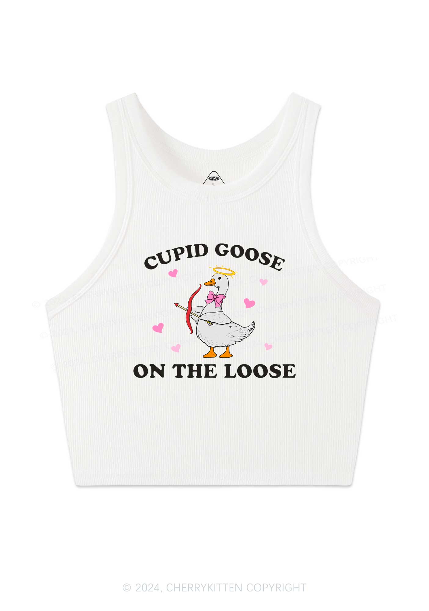 Cupid Goose Y2K Valentine's Day Crop Tank Top Cherrykitten