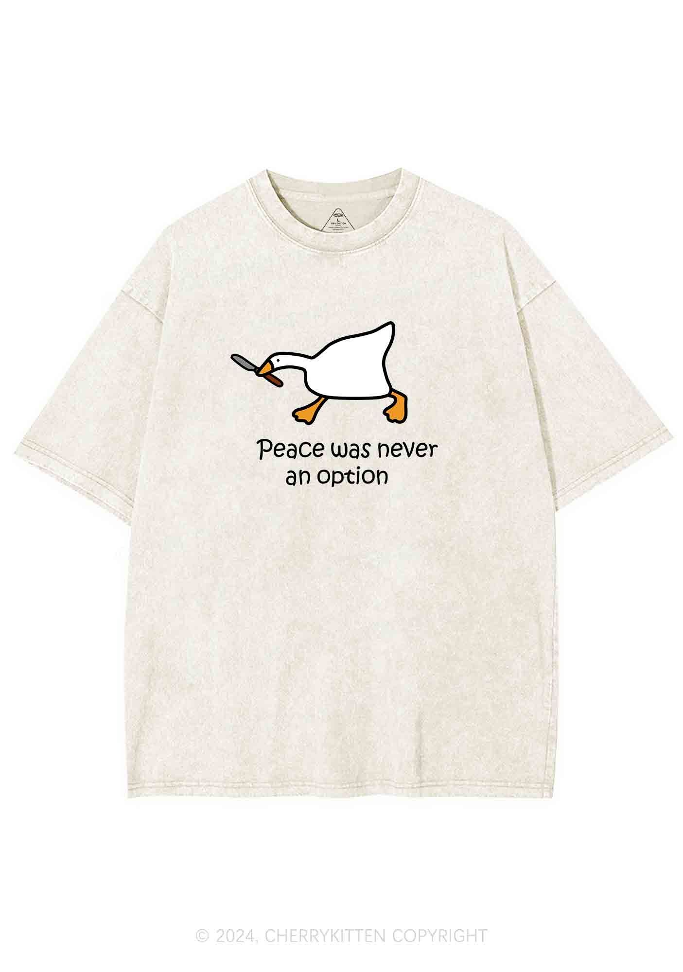 Peace Was Never An Option Y2K Washed Tee Cherrykitten