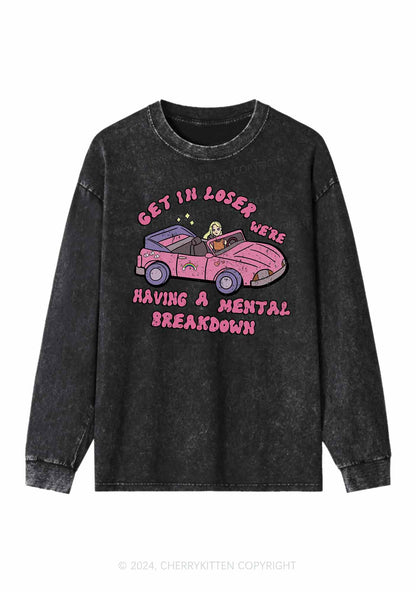 Get In The Car Y2K Washed Long Sleeves Cherrykitten