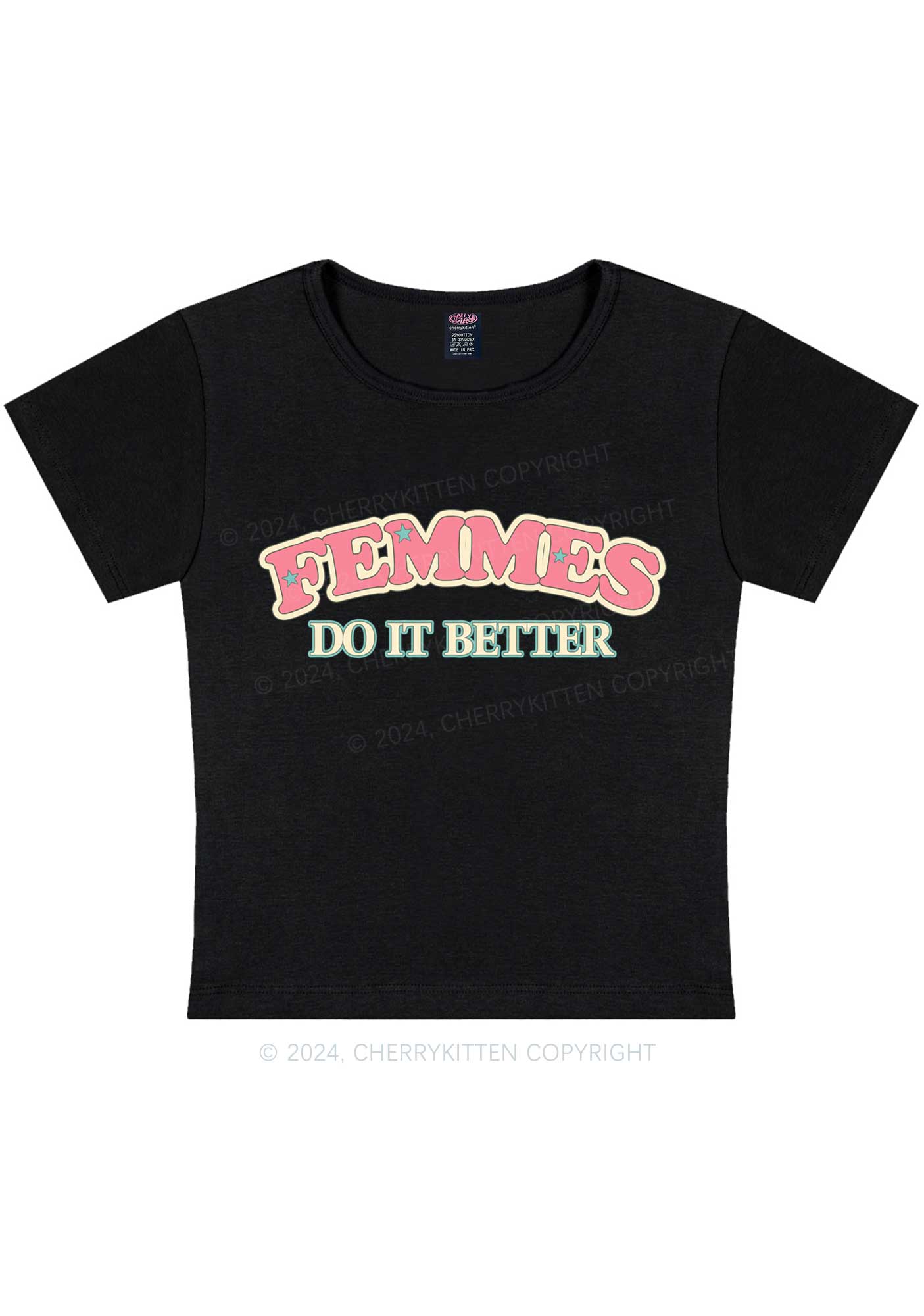 Femmes Do It Better Y2K Baby Tee Cherrykitten