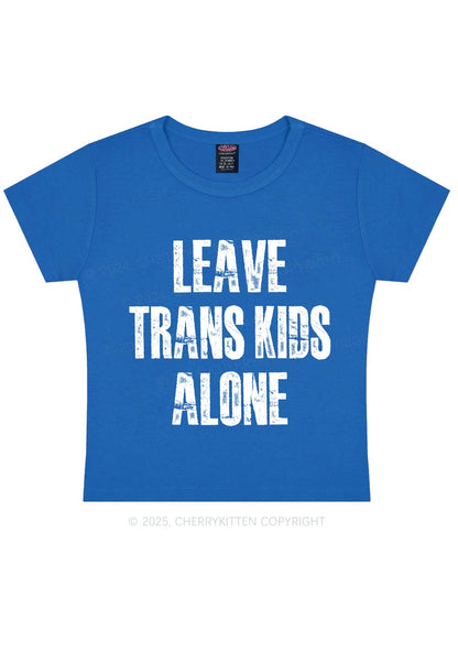 Leave Trans Kids Alone Y2K Baby Tee Cherrykitten