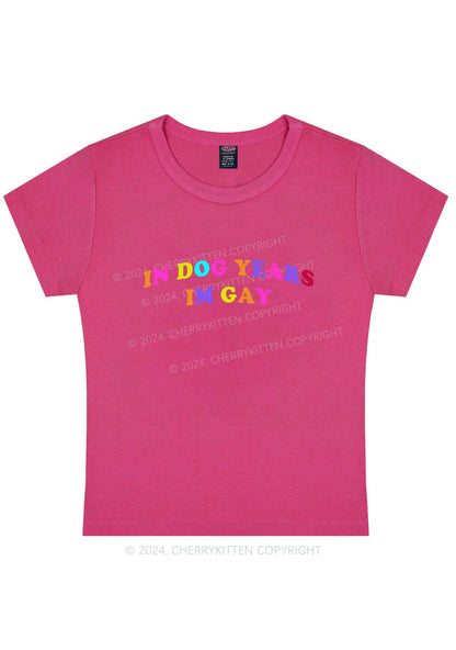 Curvy Dog Years Gay Y2K Baby Tee Cherrykitten