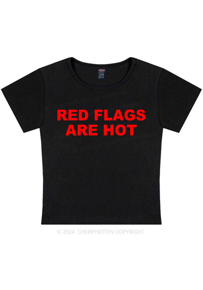 Red Flags Are Hot Y2K Baby Tee Cherrykitten