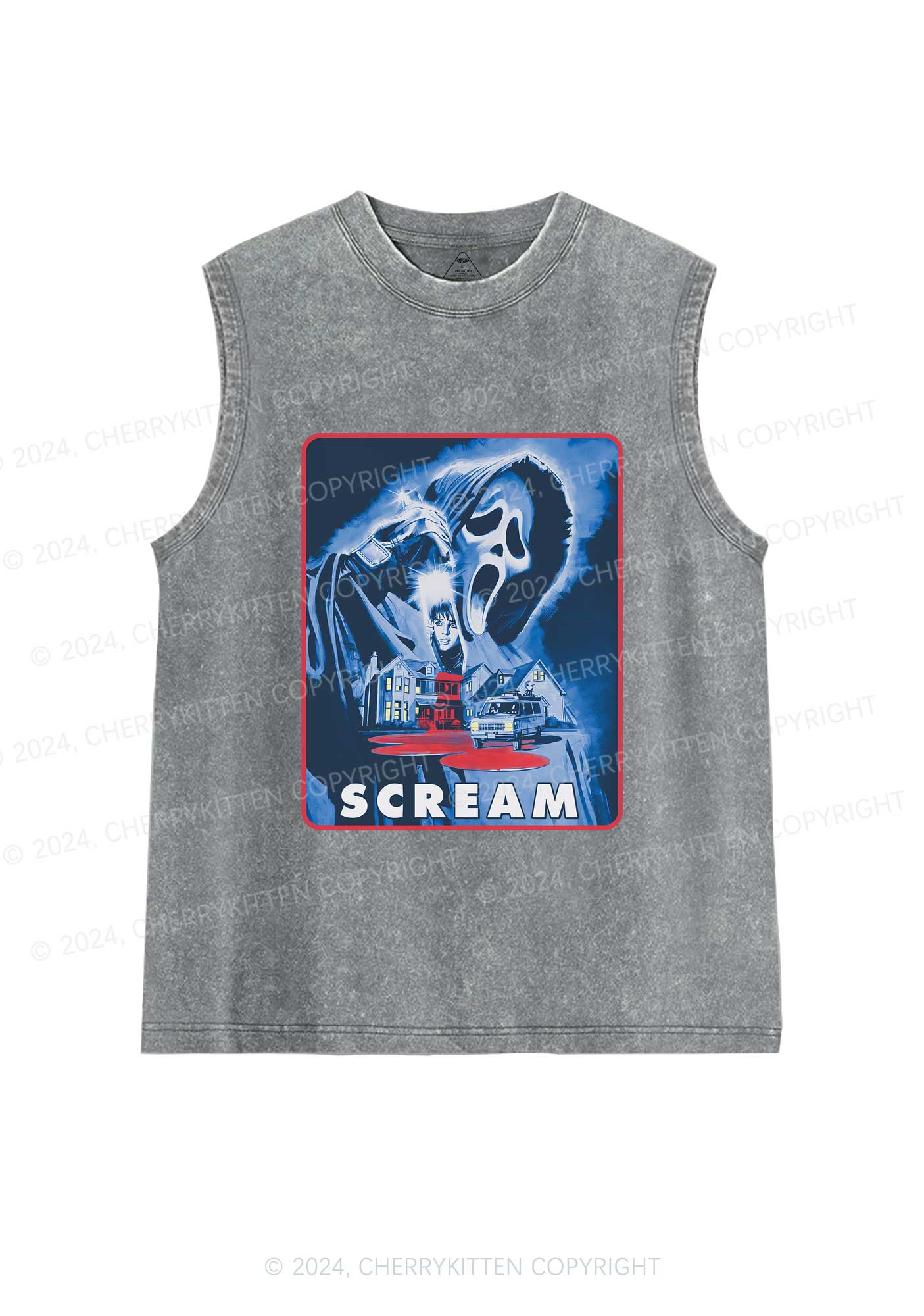 Scream Halloween Y2K Washed Tank Cherrykitten