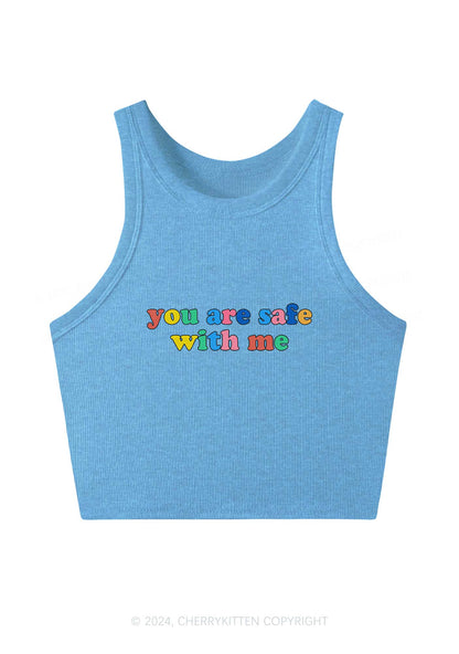 You Are Safe With Me Y2K Crop Tank Top Cherrykitten