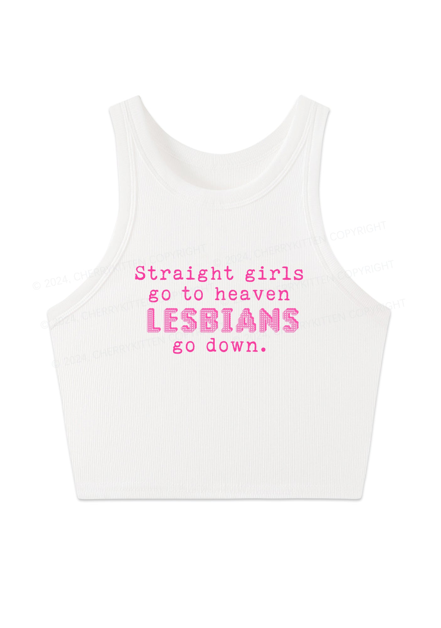 Lesbians Go Down Y2K Crop Tank Top Cherrykitten