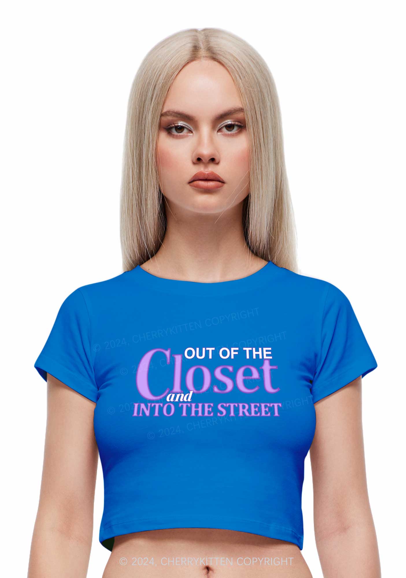 Out Of The Closet Y2K Baby Tee Cherrykitten