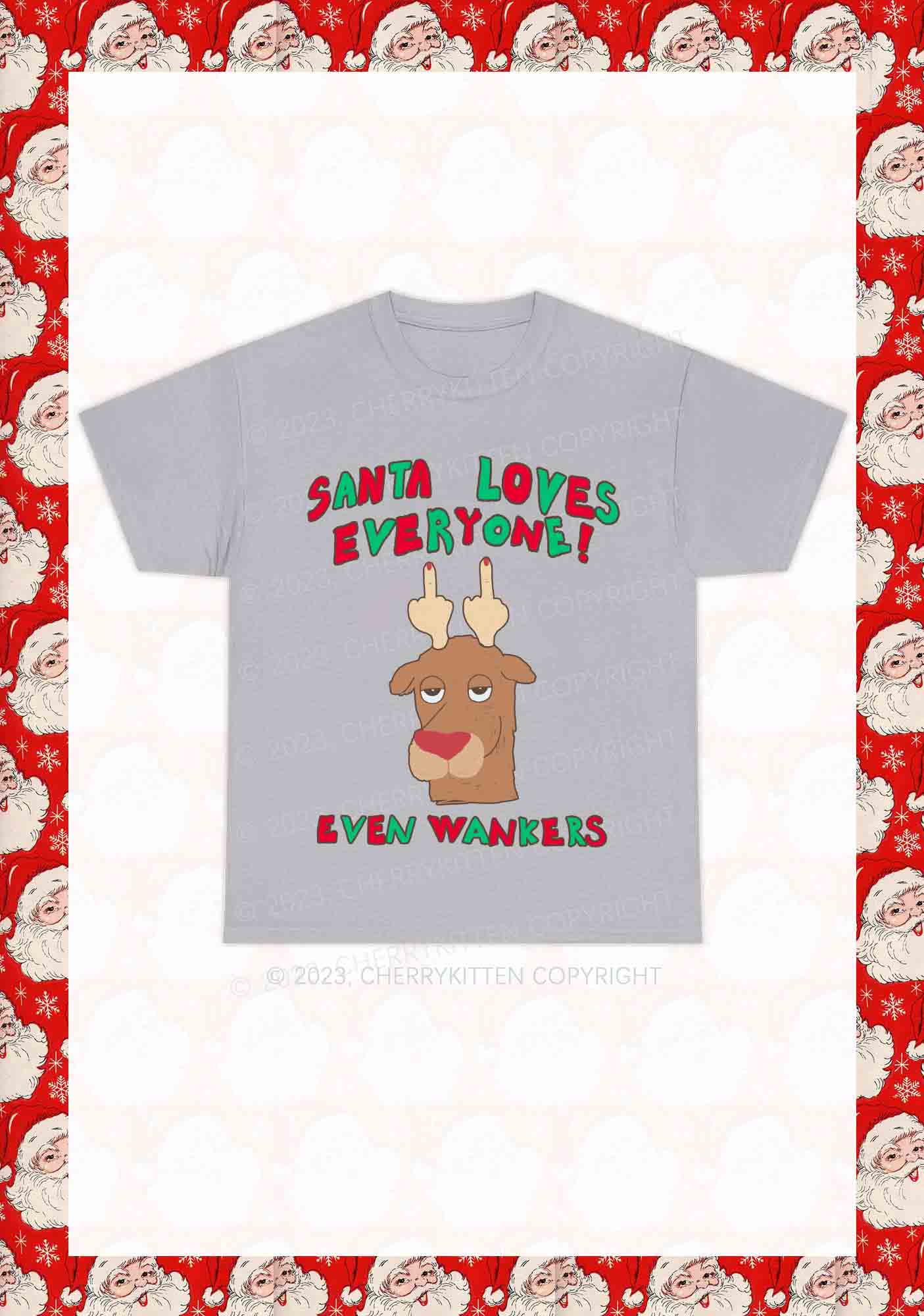 Santa Loves Everyone Christmas Y2K Chunky Shirt Cherrykitten