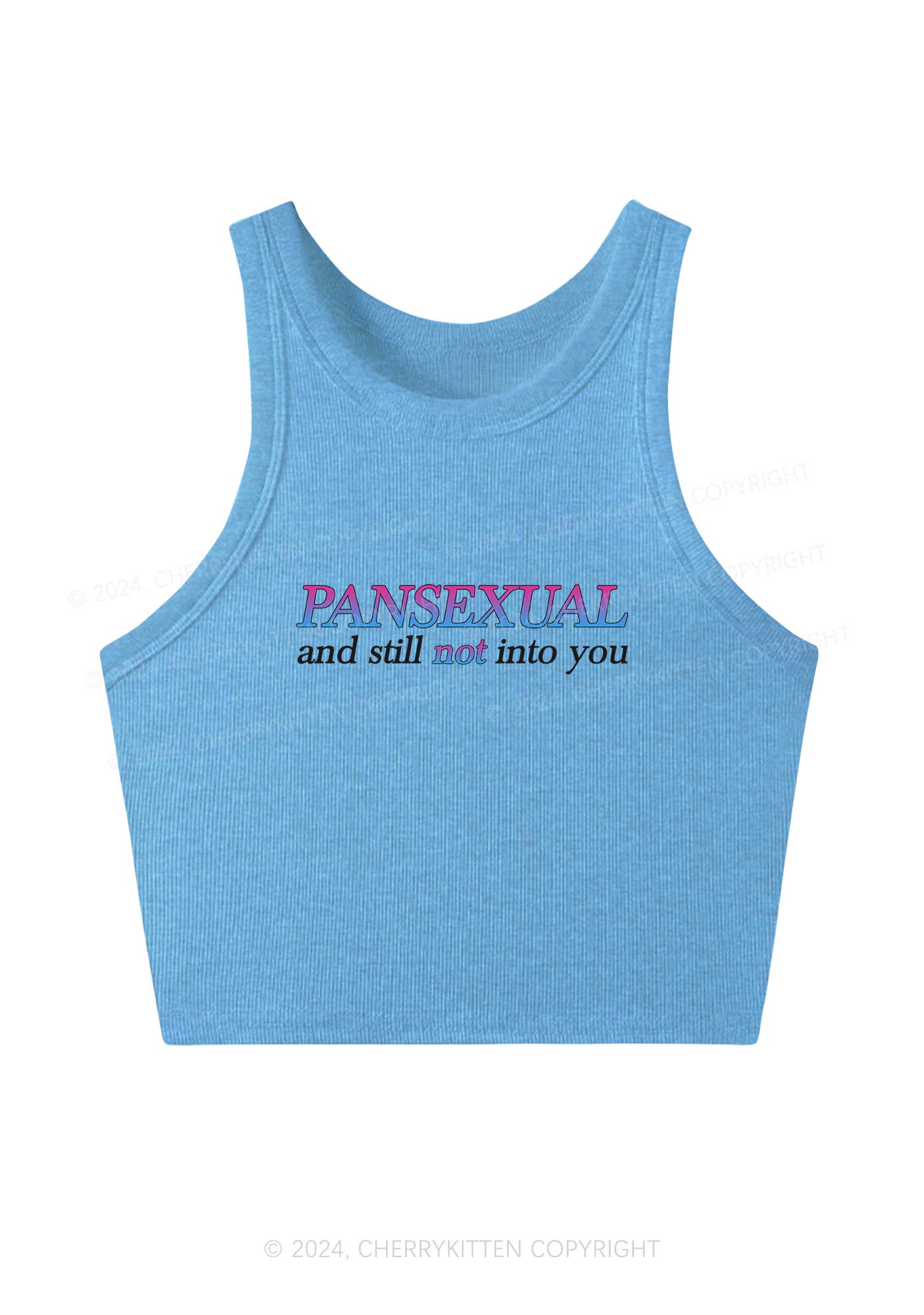 Pansexual Still Not Into You Y2K Crop Tank Top Cherrykitten