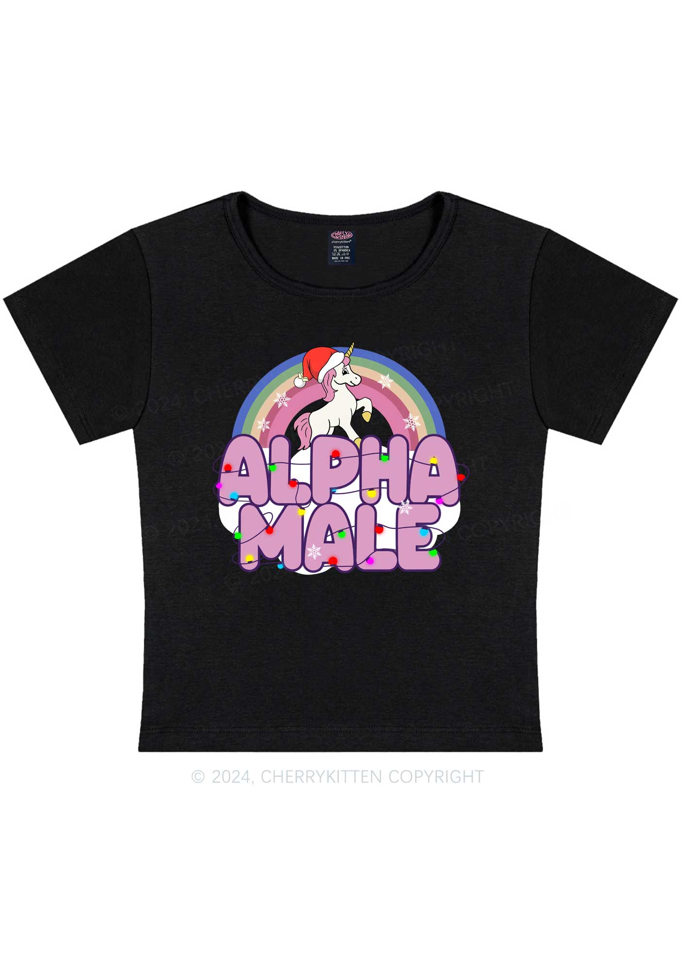 Christmas Alpha Male Y2K Baby Tee Cherrykitten