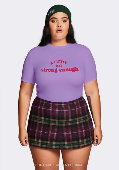 Curvy Strong Enough Y2K Baby Tee Cherrykitten