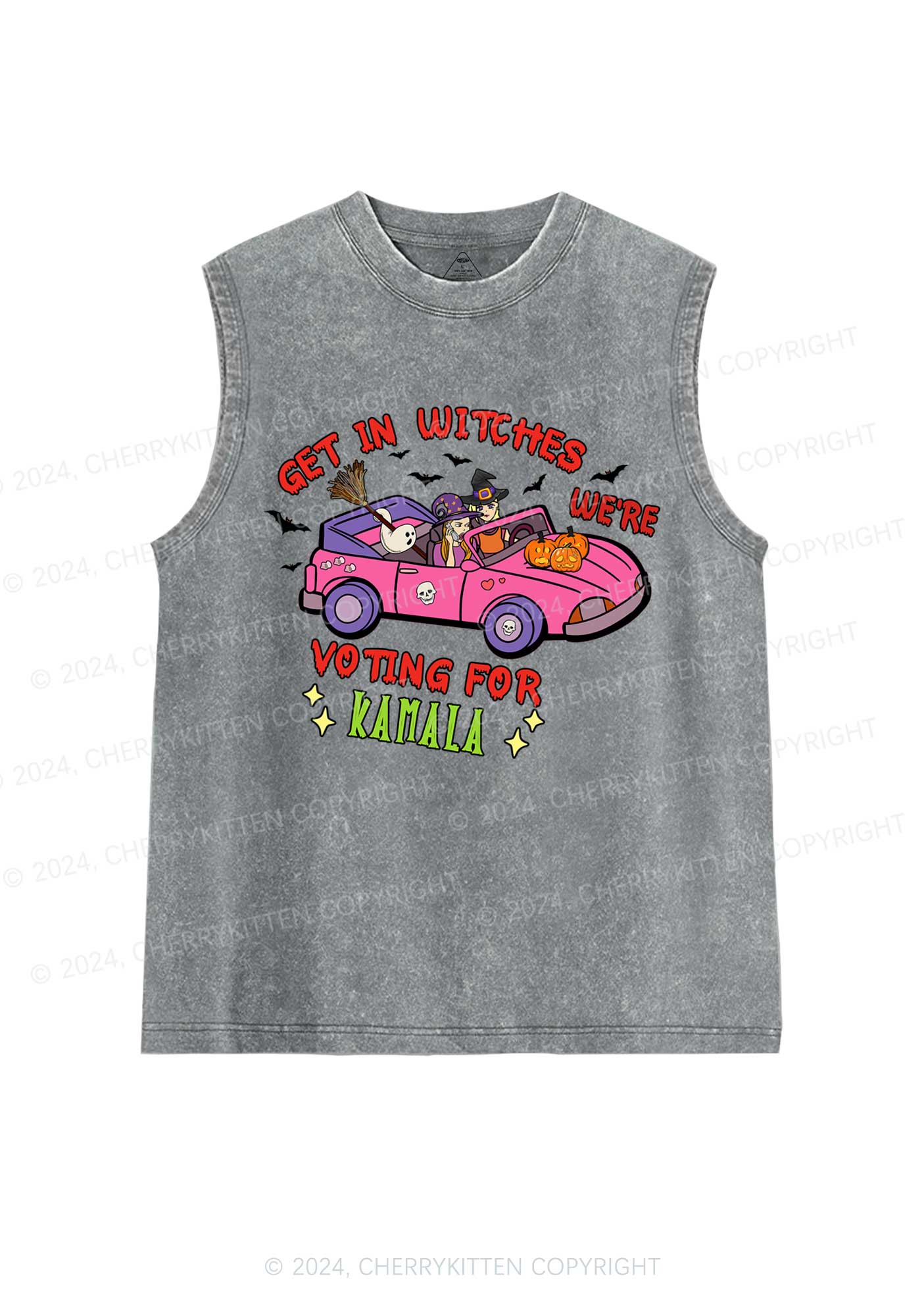 Halloween Get In Witches Y2K Washed Tank Cherrykitten