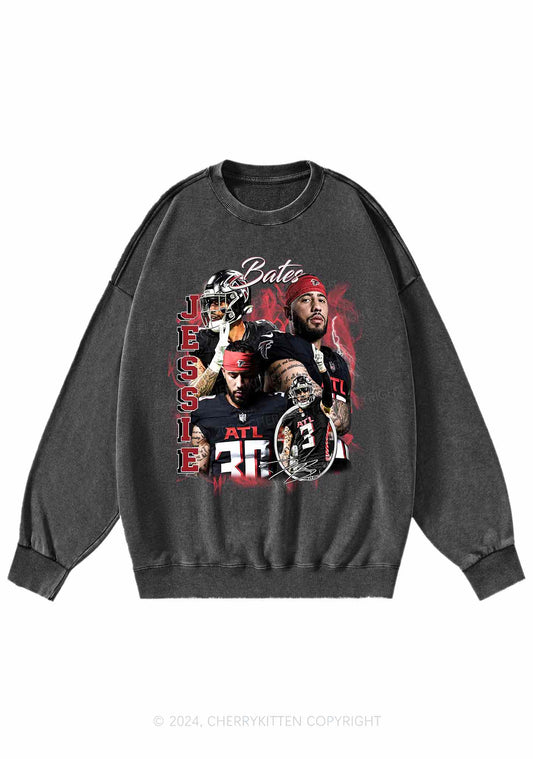 Red Jessie Y2K Super Bowl Washed Sweatshirts Cherrykitten