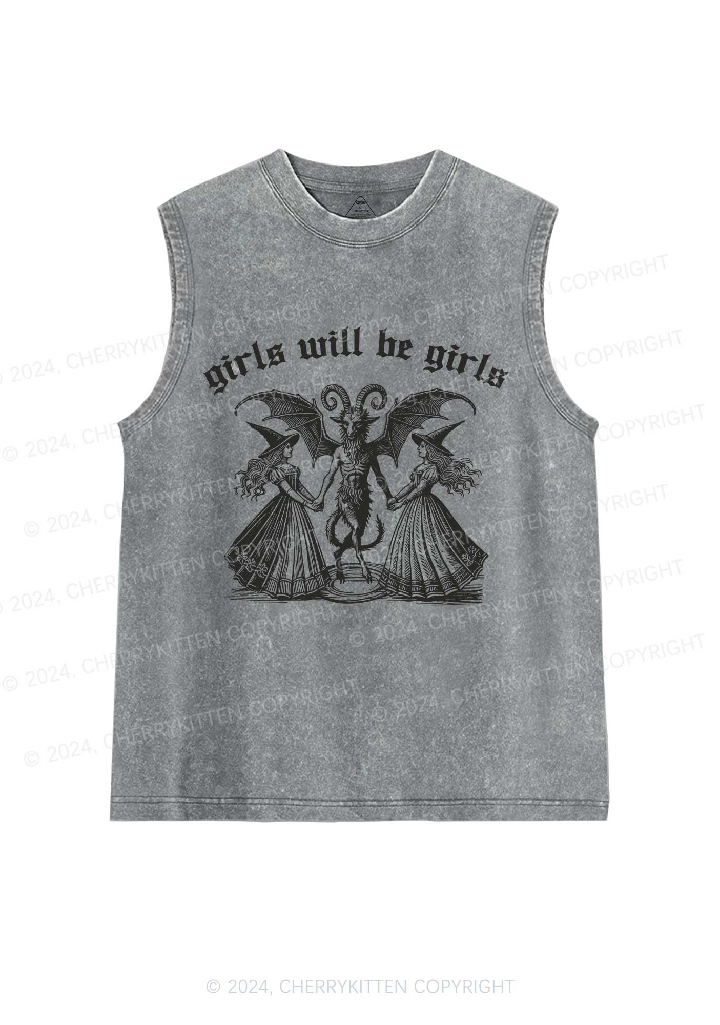 Halloween Girls Witch Y2K Washed Tank Cherrykitten