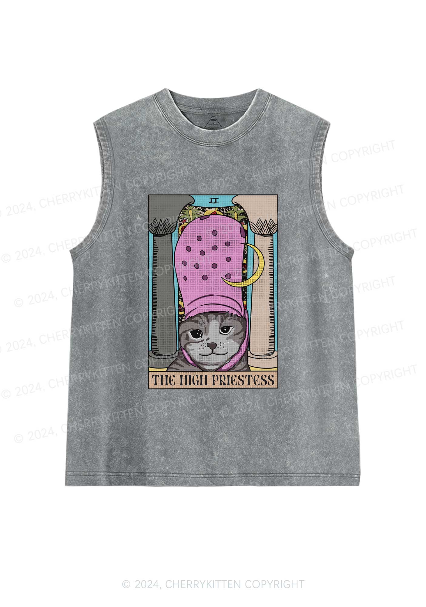 The High Priestess Y2K Washed Tank Cherrykitten