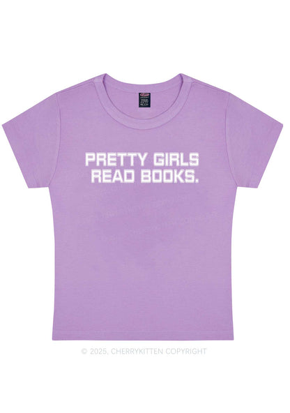 Pretty Girls Read Books Y2K Baby Tee Cherrykitten