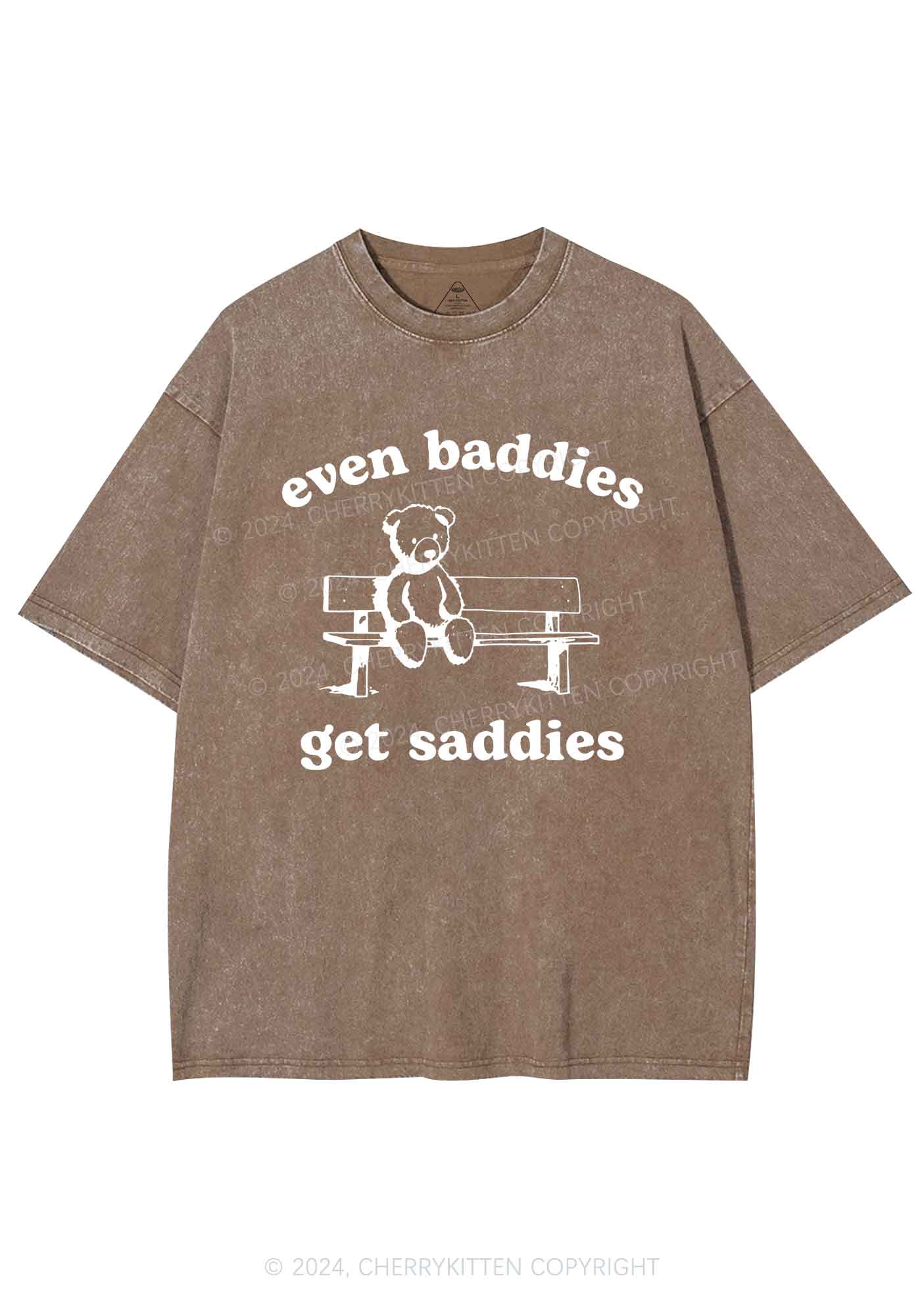 Saddies Bear Y2K Washed Tee Cherrykitten