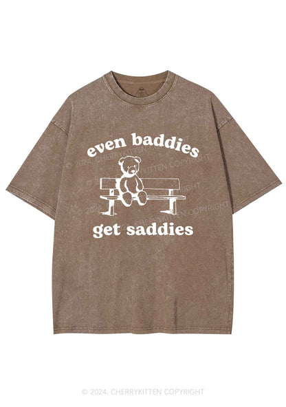 Saddies Bear Y2K Washed Tee Cherrykitten