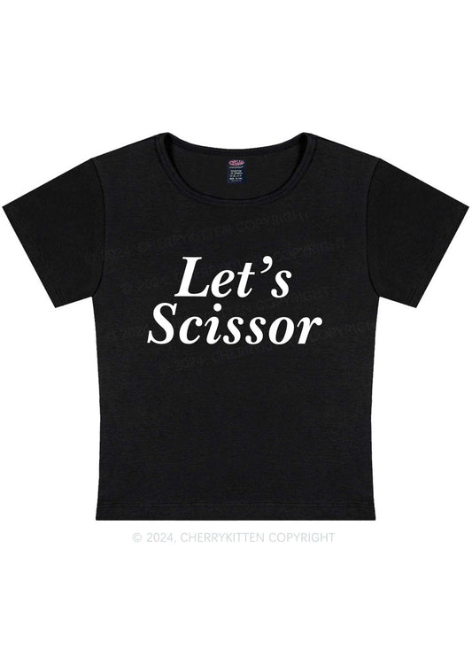 Lets Scissor Y2K Baby Tee Cherrykitten