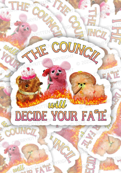 Council Decide Your Fate 1Pc Y2K Sticker Cherrykitten