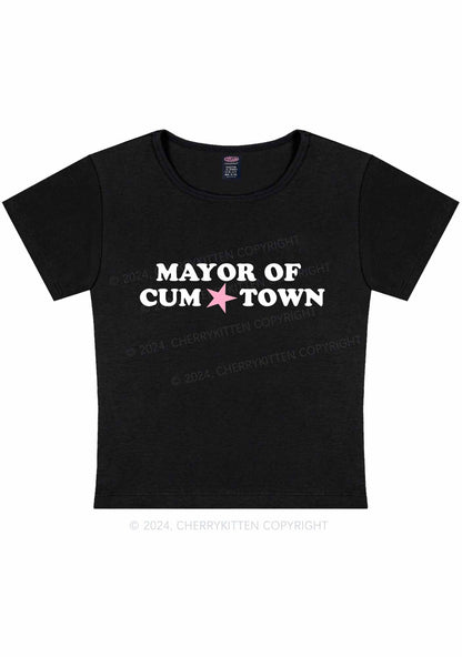 Curvy Mayor Of Come Town Y2K Baby Tee Cherrykitten