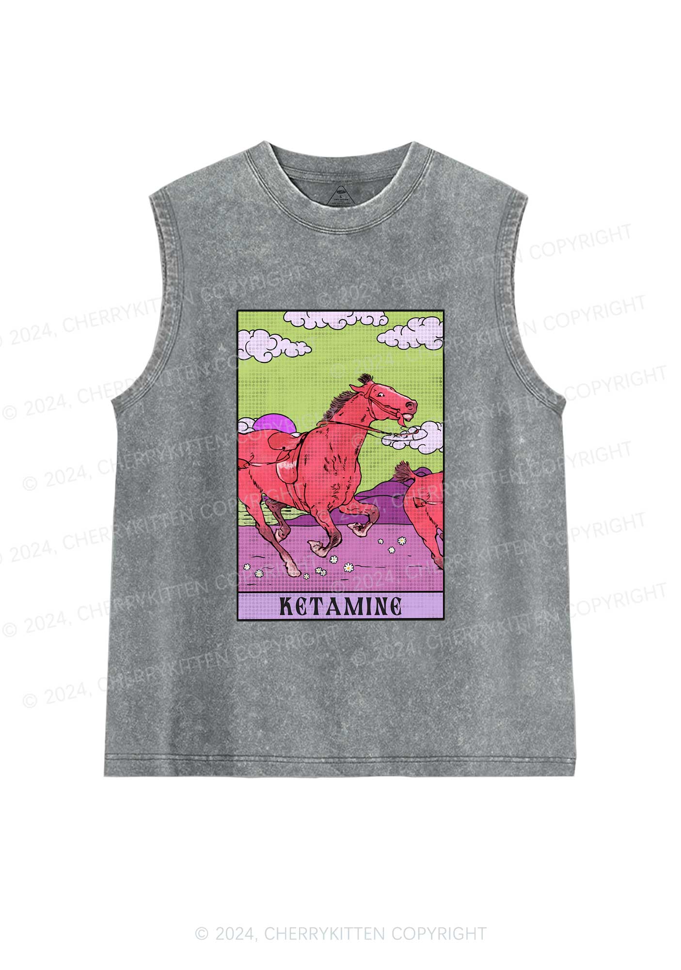 Red Horse Y2K Washed Tank Cherrykitten