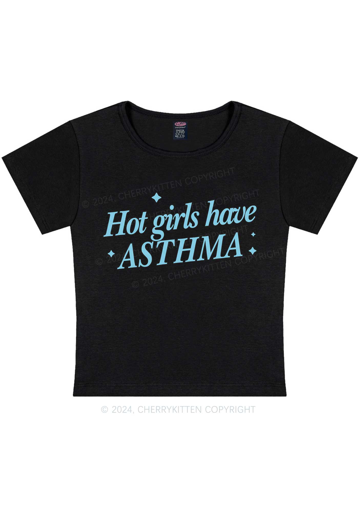 Hot Girls Have Asthma Y2K Baby Tee Cherrykitten