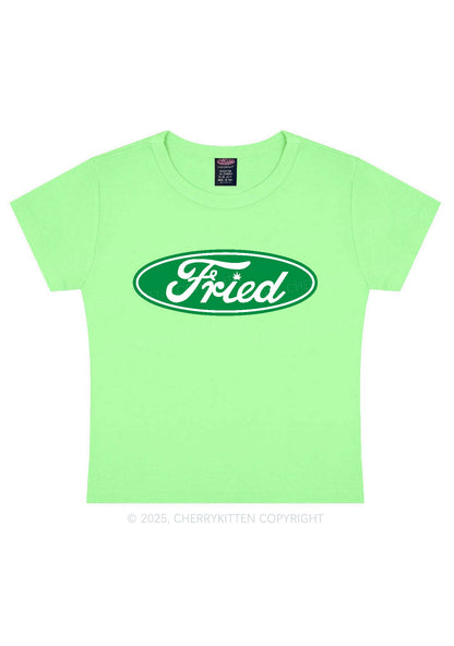 Green Fried Y2K Baby Tee Cherrykitten