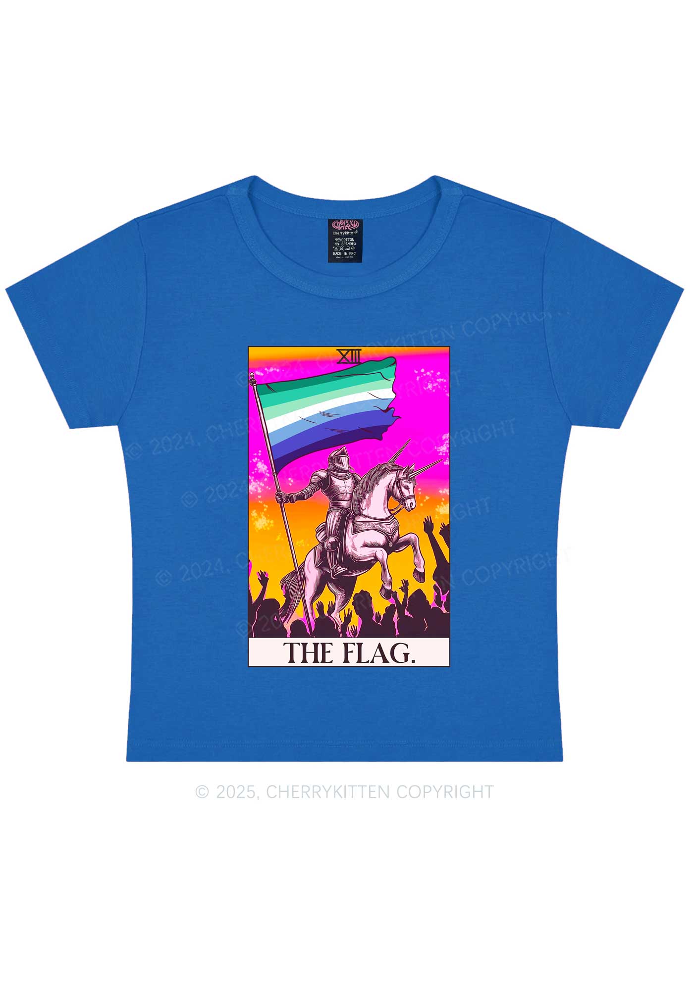 Custom Pride Flag Y2K Baby Tee Cherrykitten