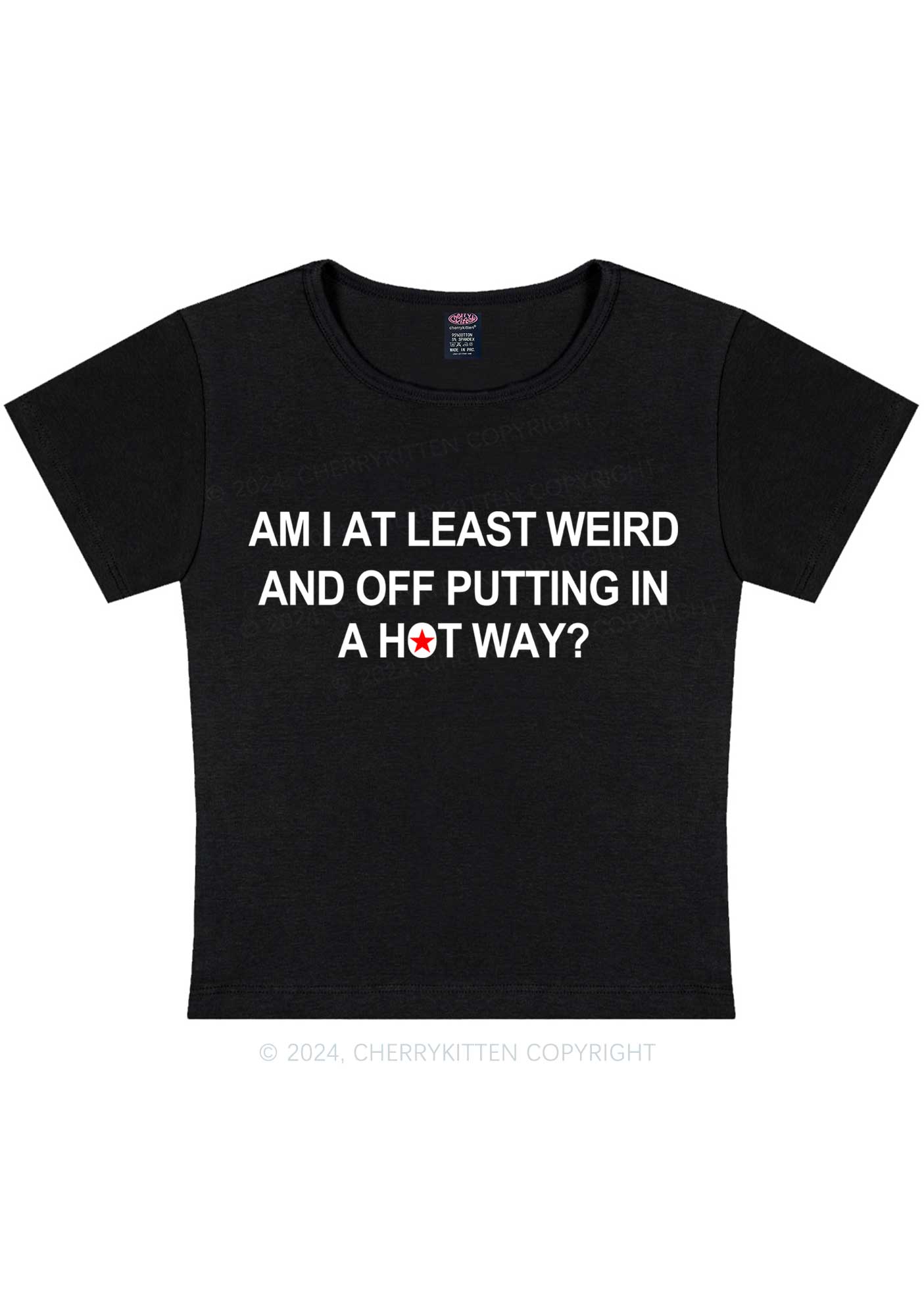 Am I Weird Y2K Baby Tee Cherrykitten