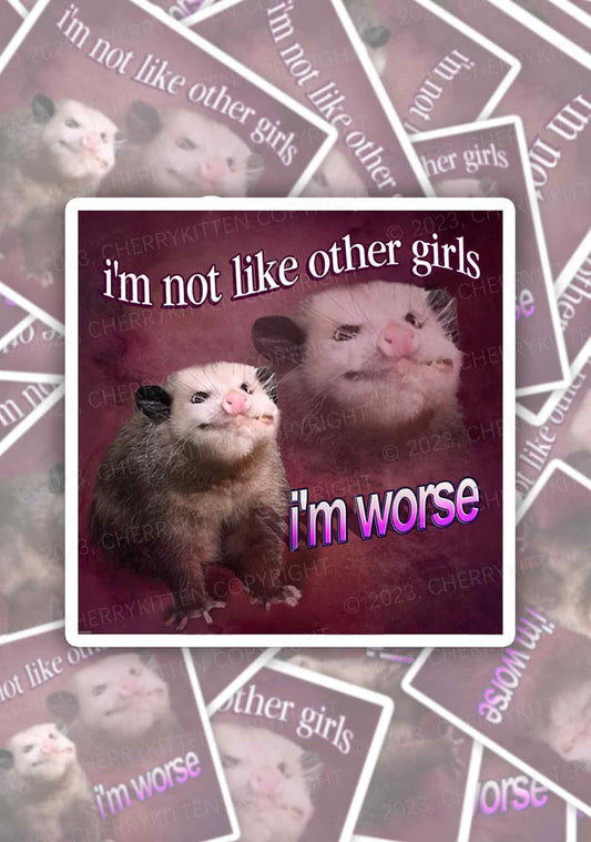 I'm Worse Rat 1Pc Y2K Sticker Cherrykitten