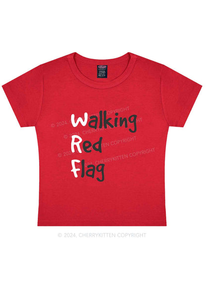 Walking Red Flag Y2K Baby Tee Cherrykitten