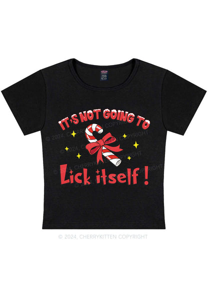 Christmas Lick Itself Y2K Baby Tee Cherrykitten