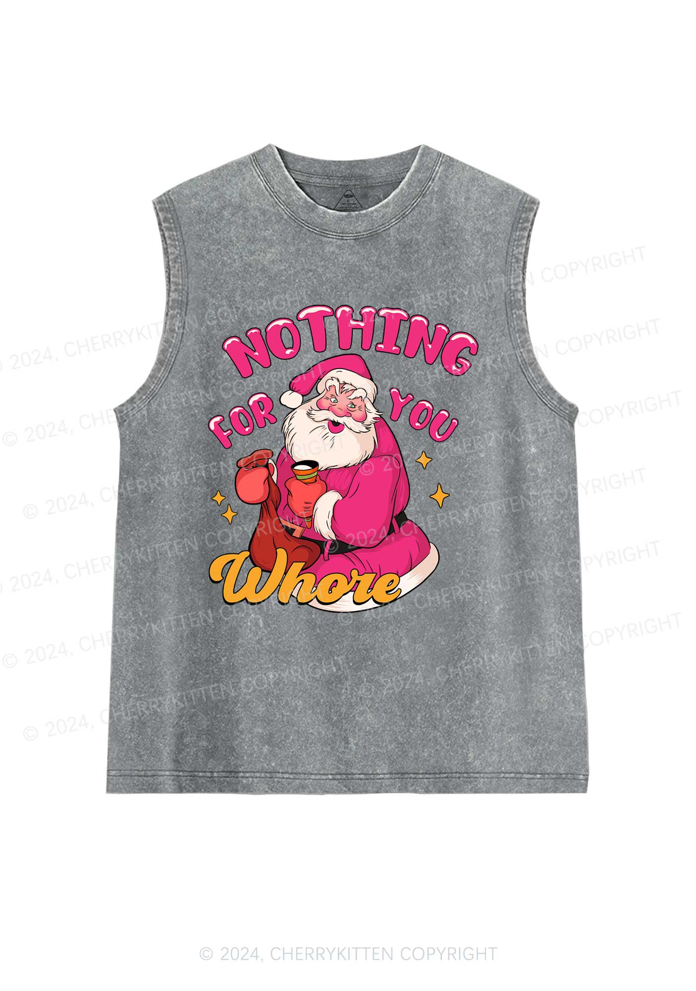 Christmas Nothing For Santa Y2K Washed Tank Cherrykitten