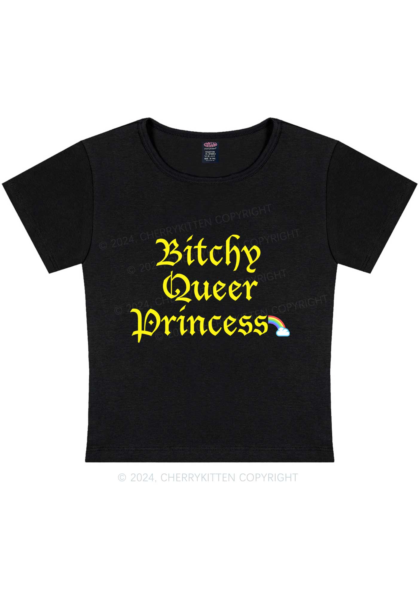 Curvy Queer Princess Y2K Baby Tee Cherrykitten