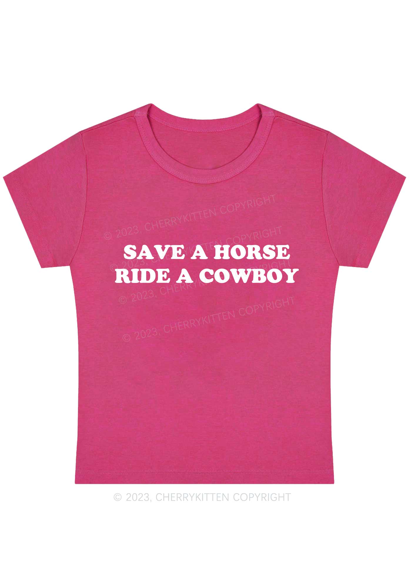 Curvy Save A Horse Y2K Baby Tee Cherrykitten