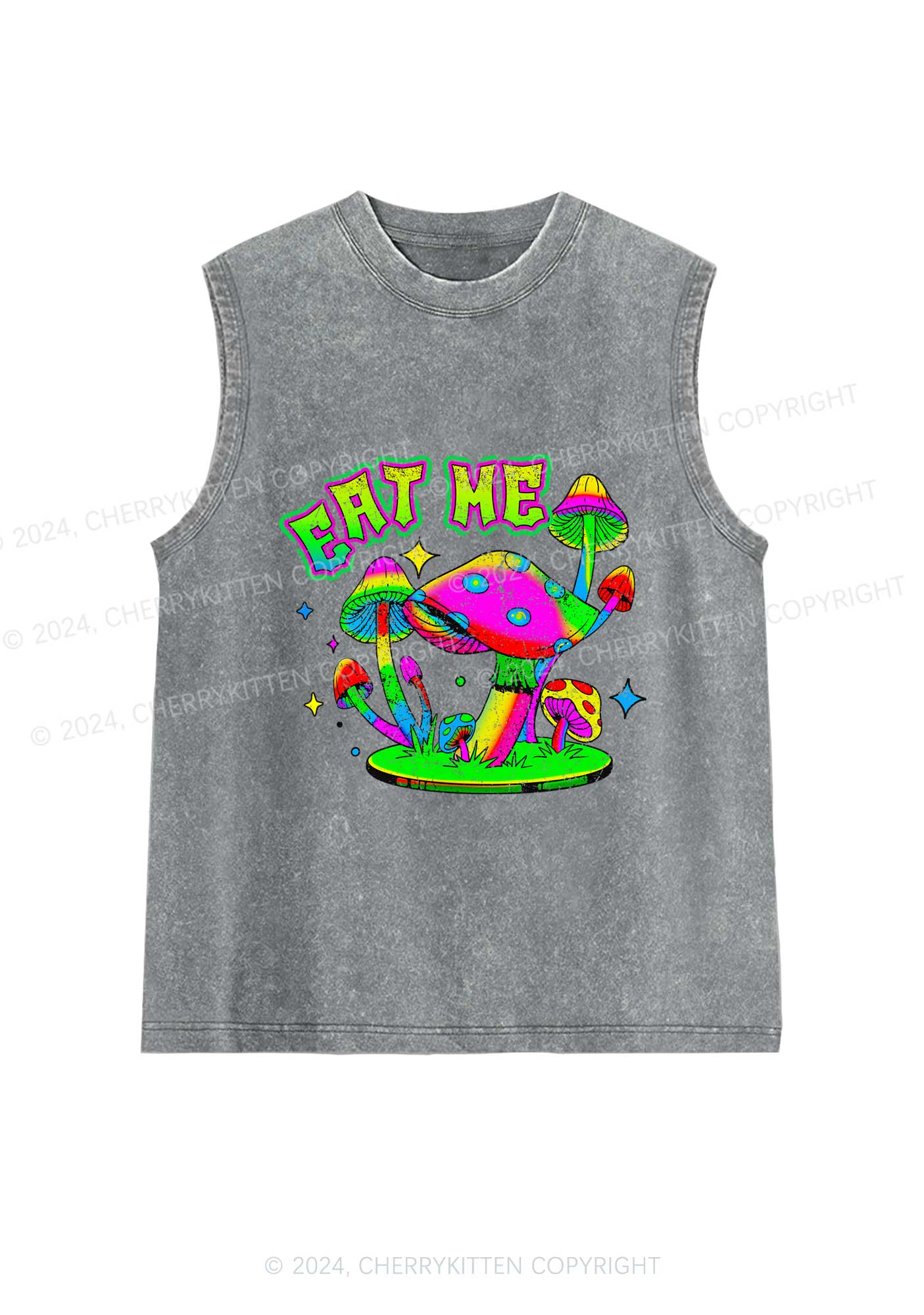 Eat Me Mushroom Y2K Washed Tank Cherrykitten