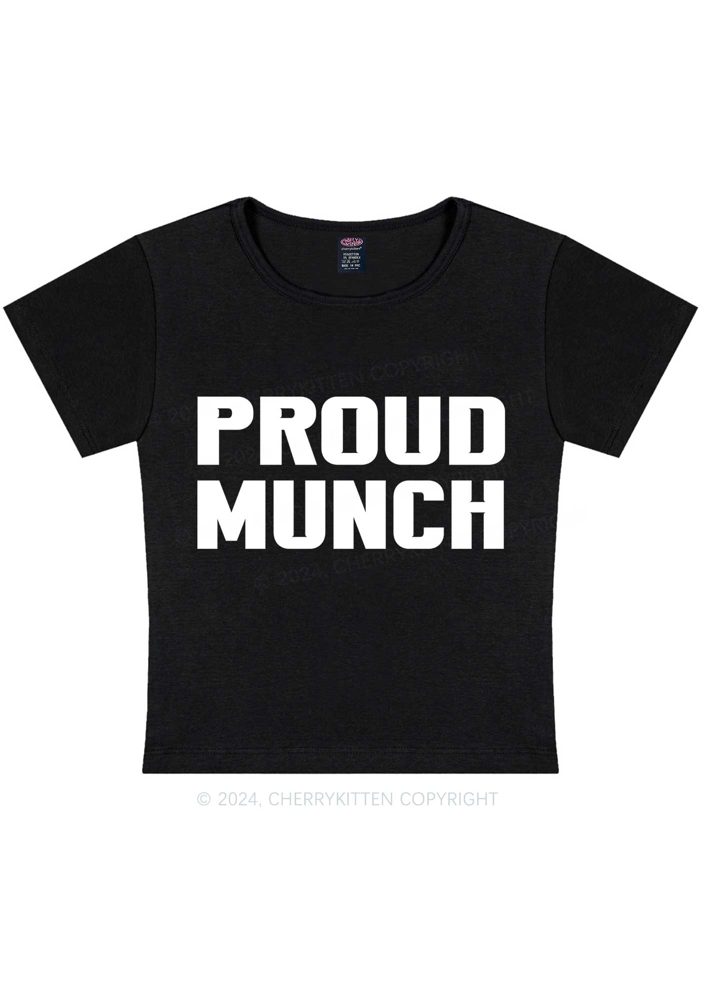 Proud Munch Y2K Baby Tee Cherrykitten