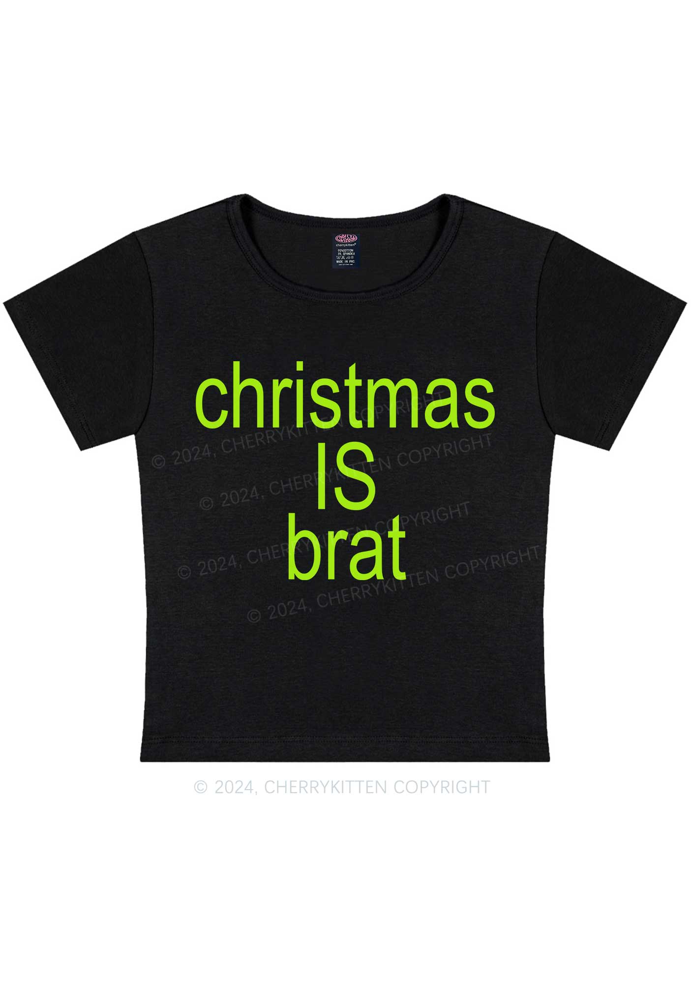 Christmas Is Brat Y2K Baby Tee Cherrykitten