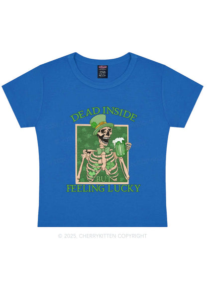 Feeling Lucky St Patricks Y2K Baby Tee Cherrykitten